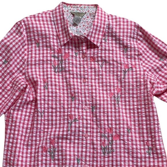 Vintage Teddi Blouse Retro 80s Farmhouse Top XL - Picture 1 of 12